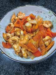 143. Dan Dan spaghetti di riso con gamberoni e piccante 🌶️