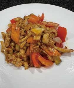145. Gamberetti saltati con verdure e salsa piccante 🌶️