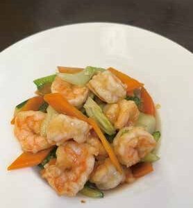 146. Gamberetti saltati con verdure