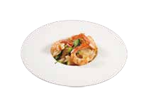 129. Gnocchi di riso con gamberoni