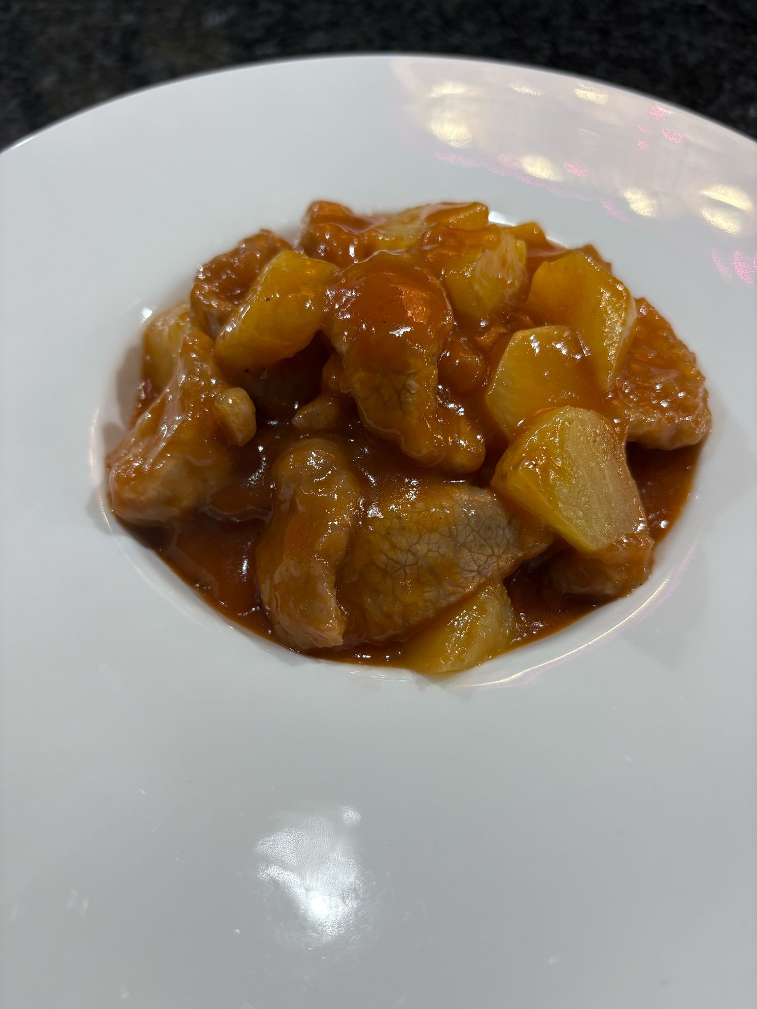 140. Pollo in salsa agrodolce con ananas